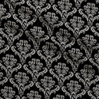 Simple Damask White on Black Minky Fabric — plush minky folded close-up preview (mv-minky-v1:lying)