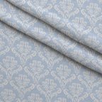Simple Damask White on Blue Minky Fabric — plush minky folded close-up preview (mv-minky-v1:lying)