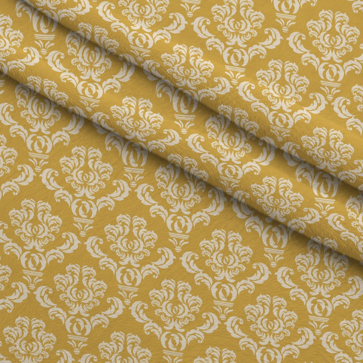 Simple Damask White on Gold Minky Fabric — plush minky folded close-up preview (mv-minky-v1:lying)