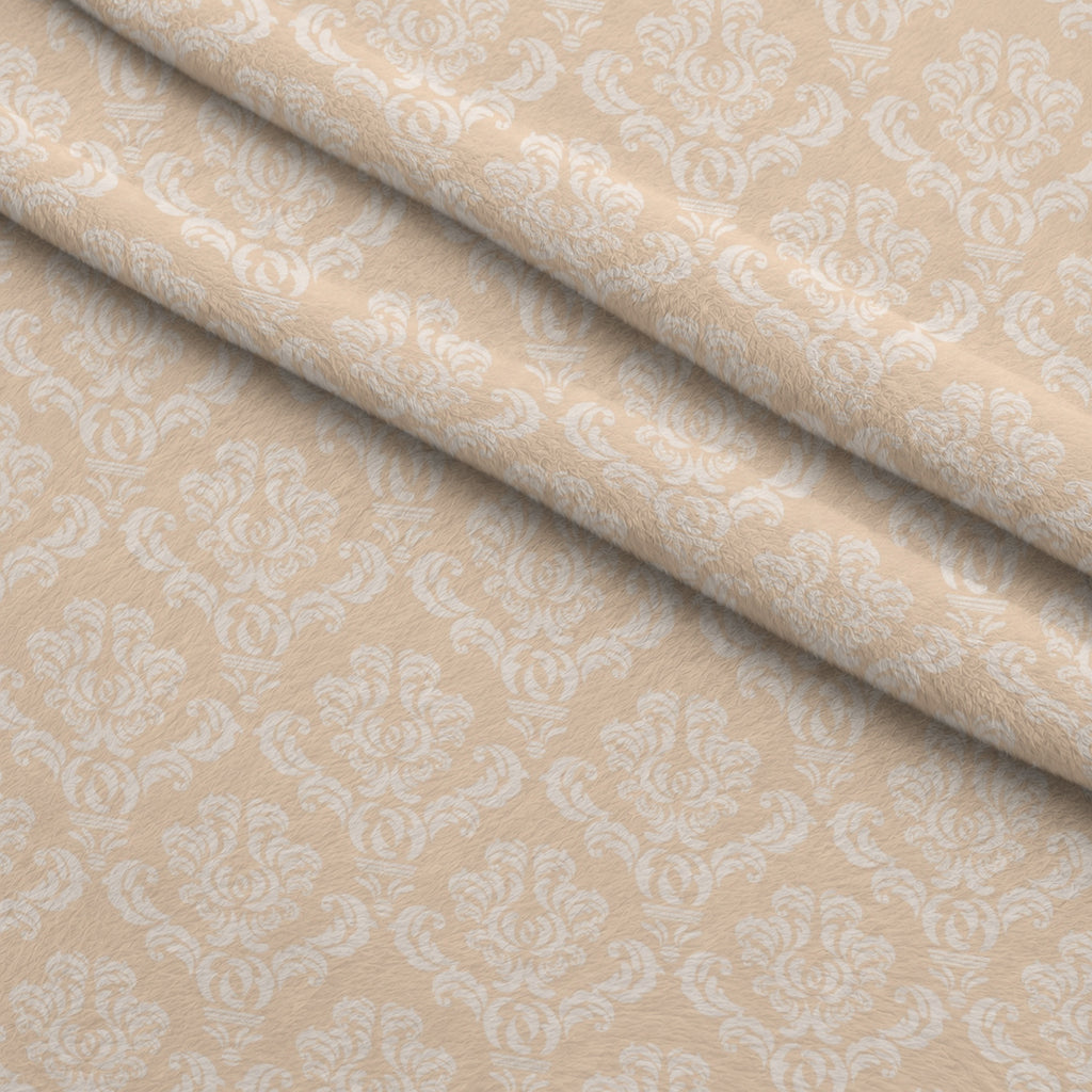 Simple Damask White on Orange Minky Fabric — plush minky folded close-up preview (mv-minky-v1:lying)