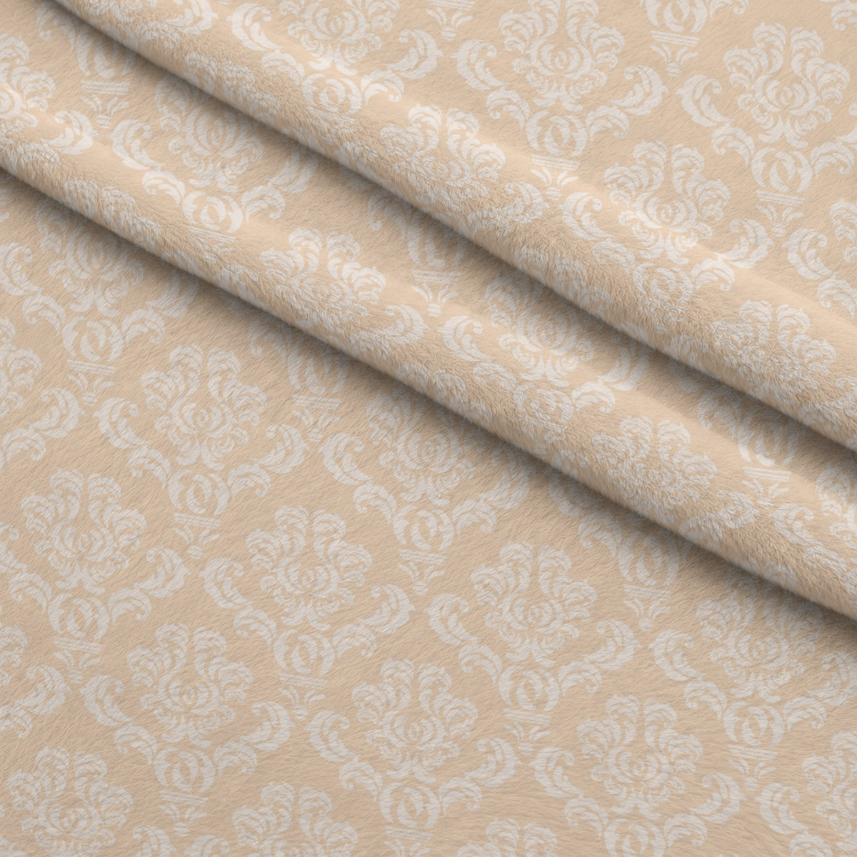 Simple Damask White on Orange Minky Fabric — plush minky folded close-up preview (mv-minky-v1:lying)