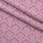 Simple Damask White on Pink Minky Fabric — plush minky folded close-up preview (mv-minky-v1:lying)