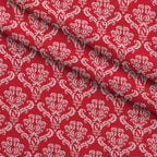 Simple Damask White on Red Minky Fabric — plush minky folded close-up preview (mv-minky-v1:lying)