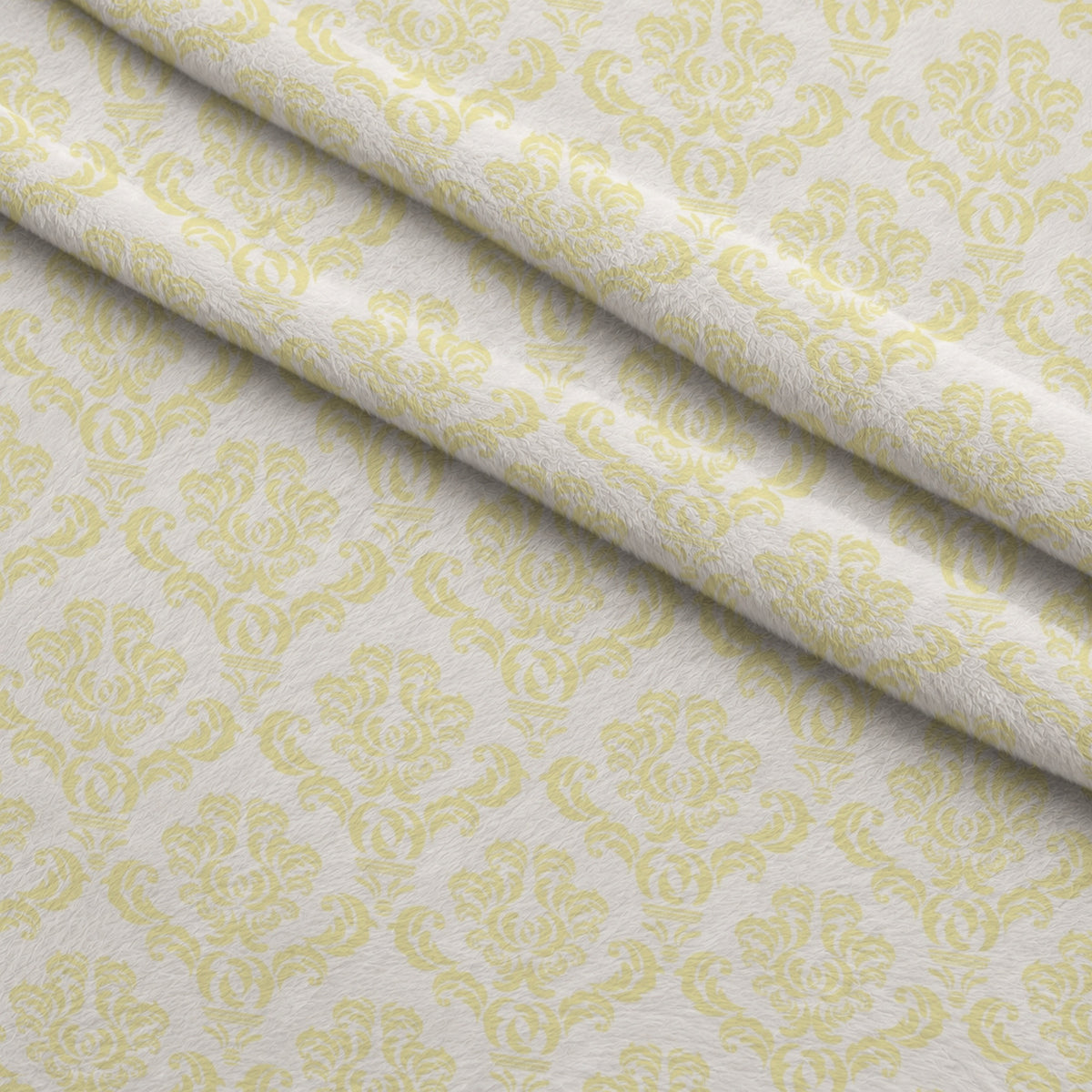 Simple Damask Yellow Minky Fabric — plush minky folded close-up preview (mv-minky-v1:lying)