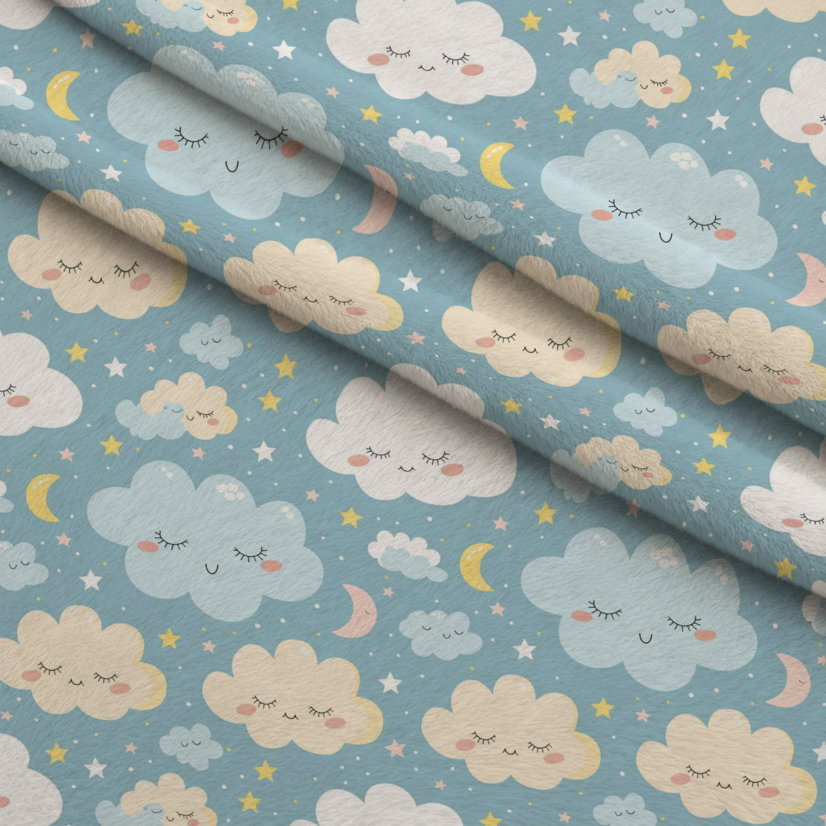 Sleepy Skies Pattern 10 Minky Fabric — plush minky folded close-up preview (mv-minky-v1:lying)