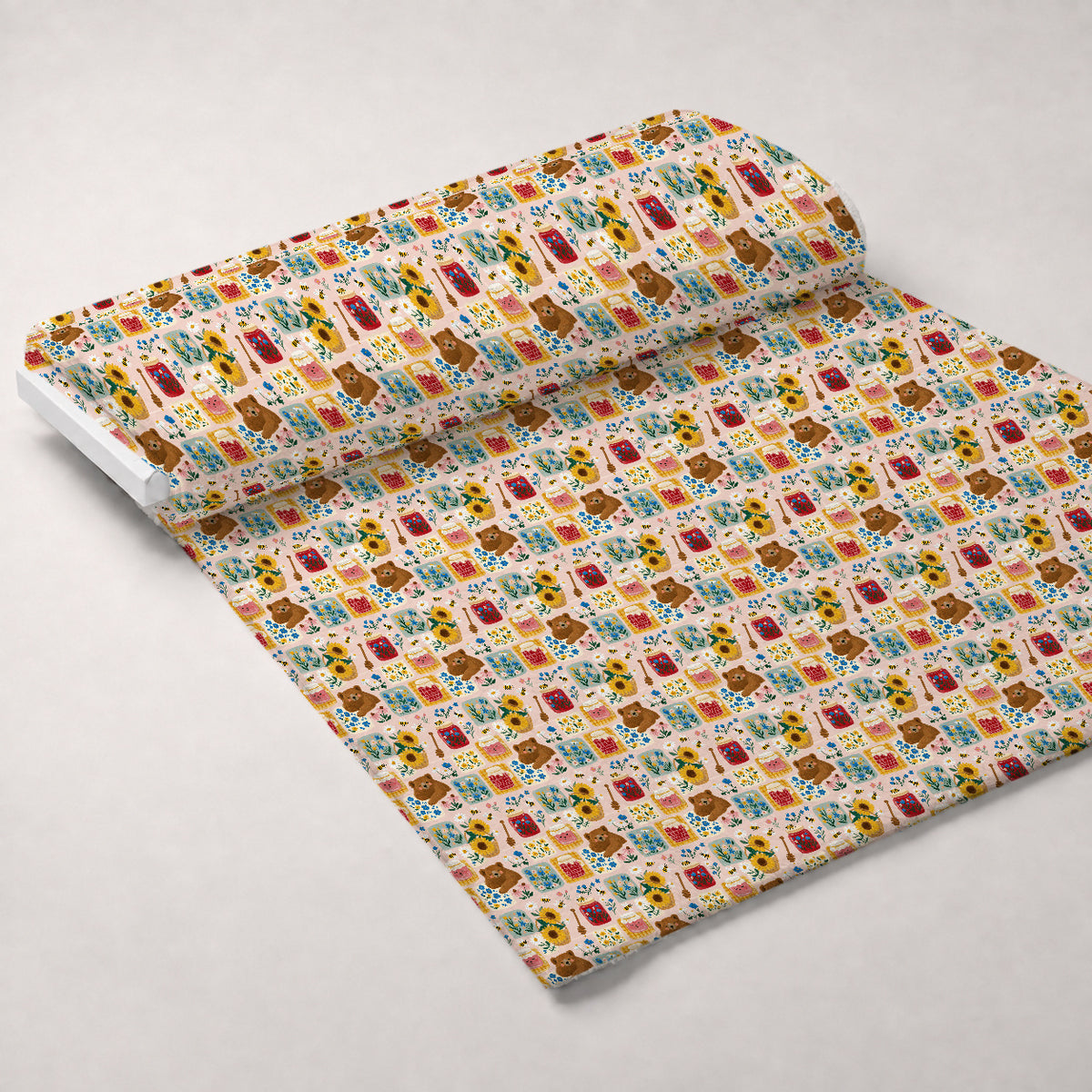 Sleepy Sunflower Patch Pattern 1 Minky Fabric — plush minky unrolled bolt preview (mv-minky-v1:bolt)