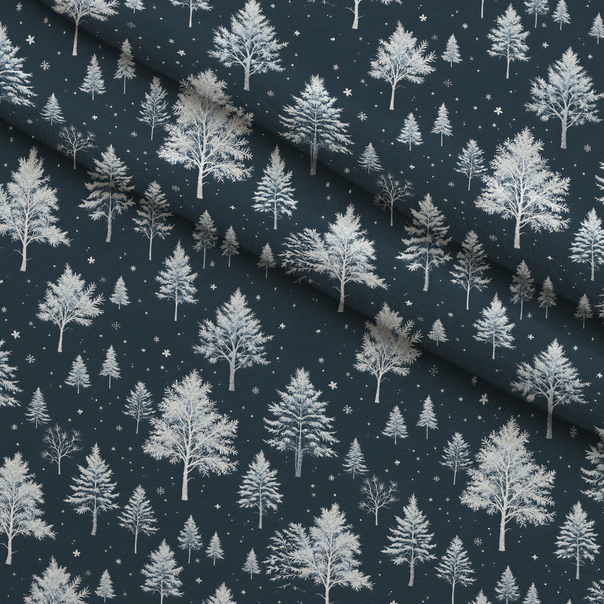 Snowy Pines Pattern 12 Minky Fabric — plush minky folded close-up preview (mv-minky-v1:lying)