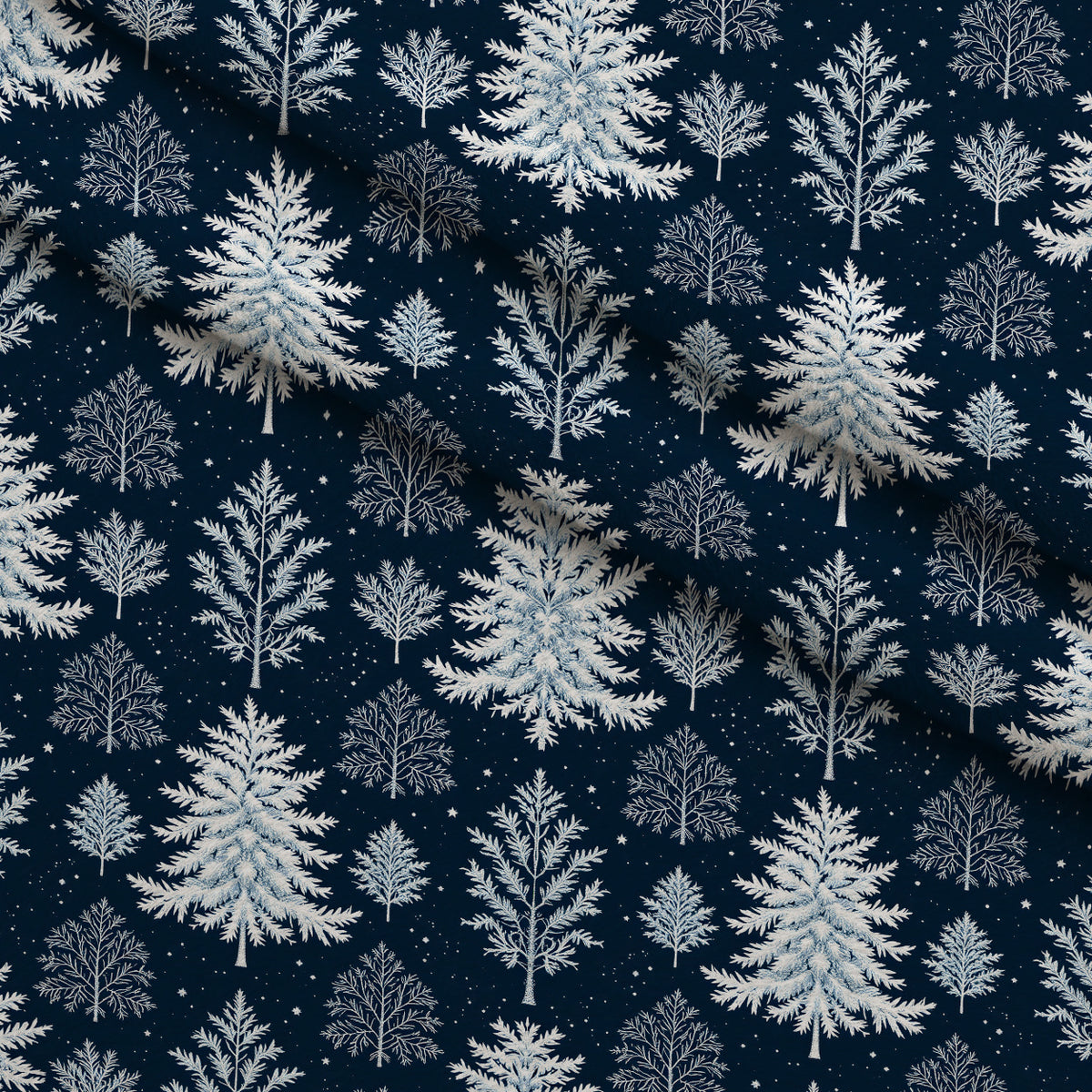 Snowy Pines Pattern 14 Minky Fabric — plush minky folded close-up preview (mv-minky-v1:lying)