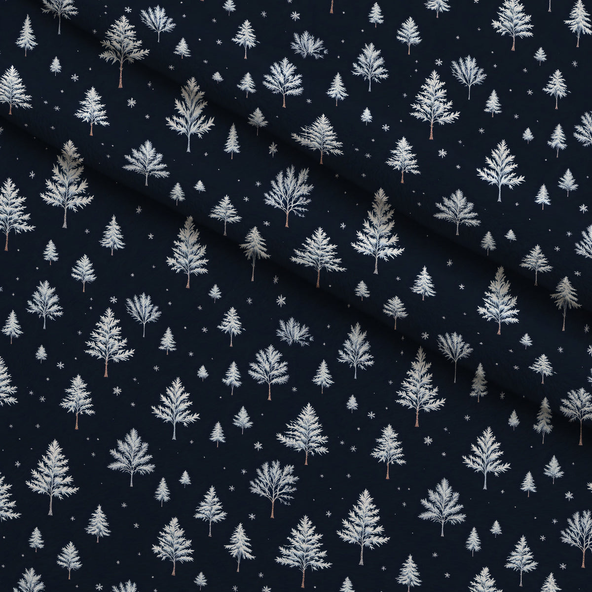 Snowy Pines Pattern 2 Minky Fabric — plush minky folded close-up preview (mv-minky-v1:lying)
