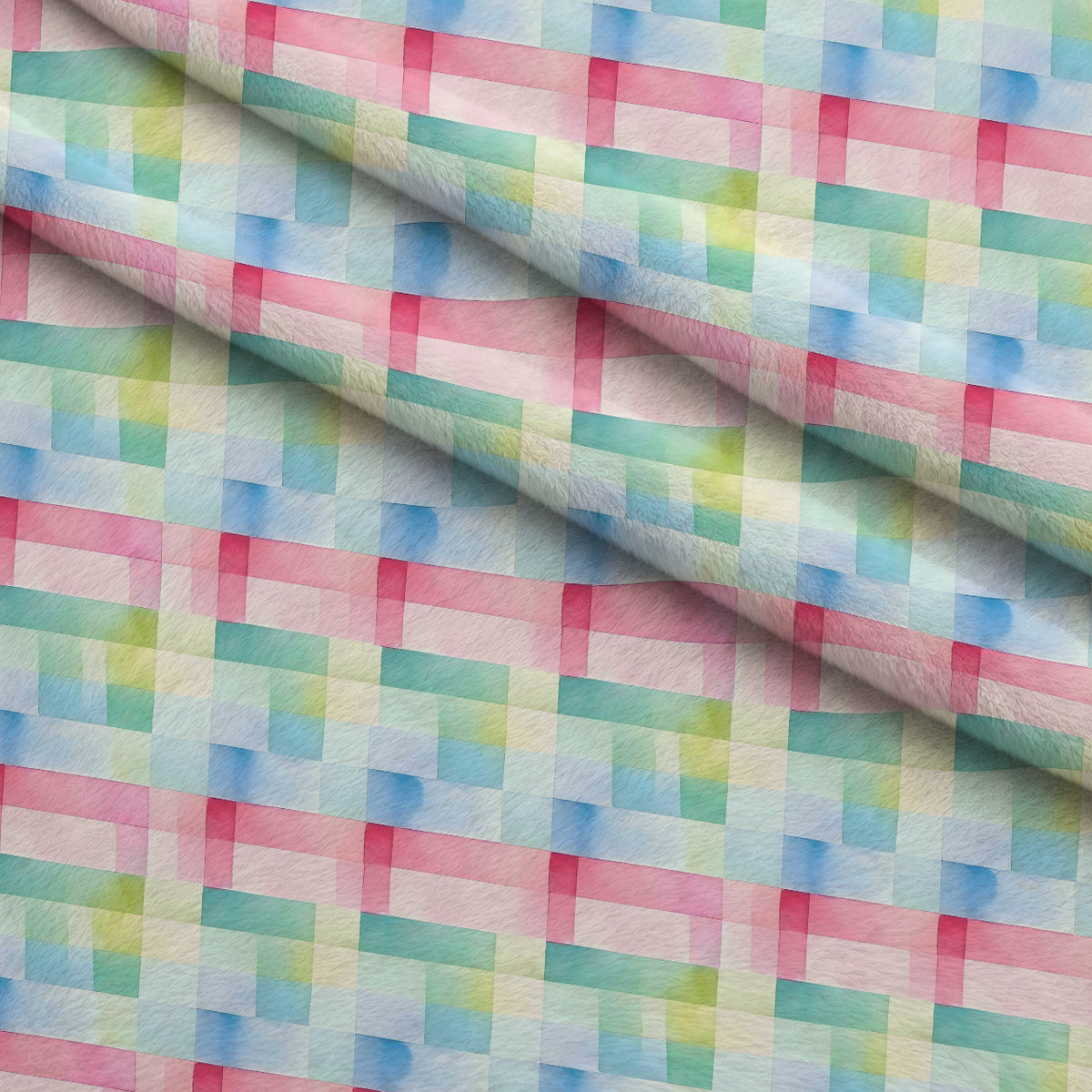 Sorbet Squares Pattern 3 Minky Fabric — plush minky folded close-up preview (mv-minky-v1:lying)