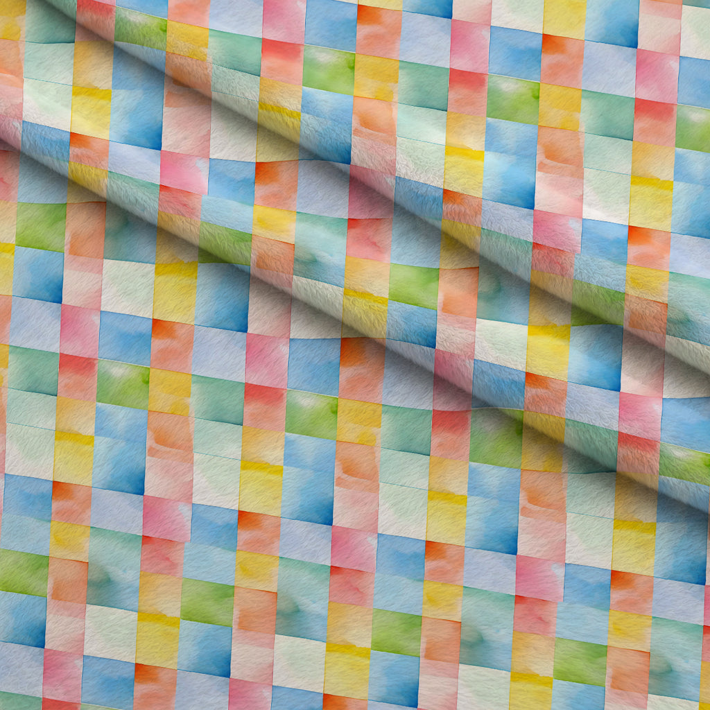 Sorbet Squares Pattern 4 Minky Fabric — plush minky folded close-up preview (mv-minky-v1:lying)