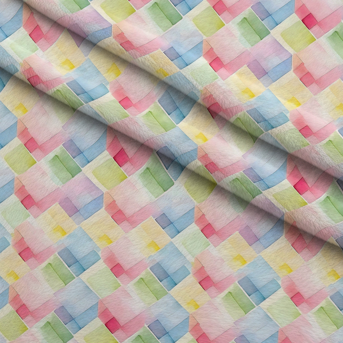 Sorbet Squares Pattern 7 Minky Fabric — plush minky folded close-up preview (mv-minky-v1:lying)