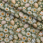 Speckled Daisy Meadow Pattern 1 Minky Fabric — plush minky folded close-up preview (mv-minky-v1:lying)