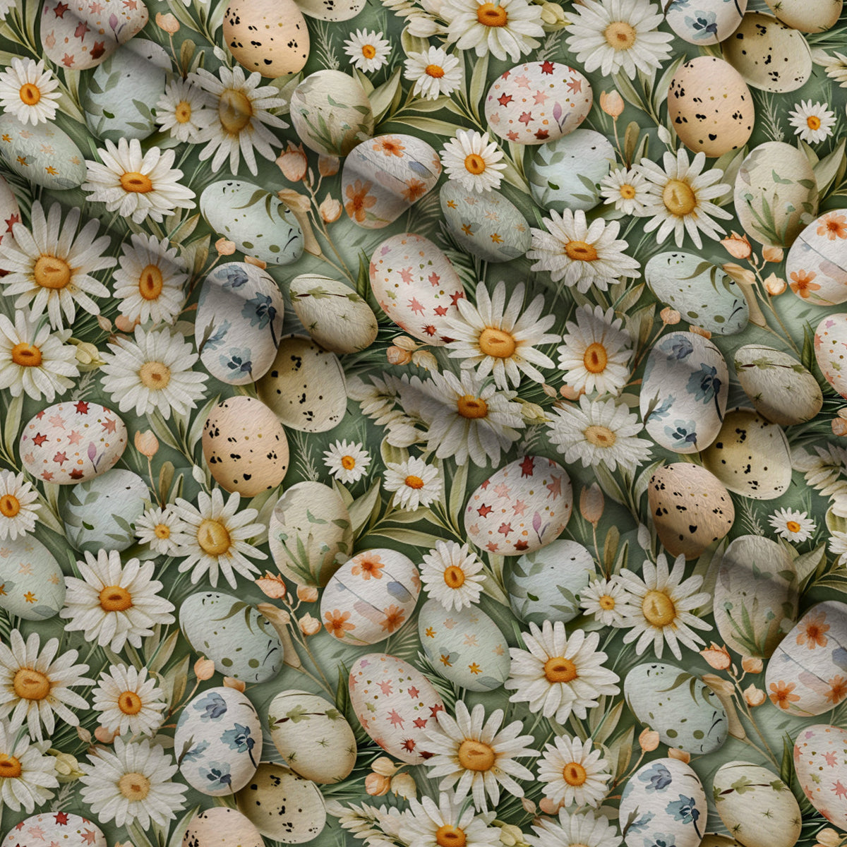 Speckled Daisy Meadow Pattern 1 Minky Fabric — plush minky folded close-up preview (mv-minky-v1:lying)