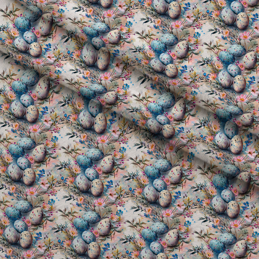 Speckled Nest Blooms Pattern 1 Minky Fabric — plush minky folded close-up preview (mv-minky-v1:lying)