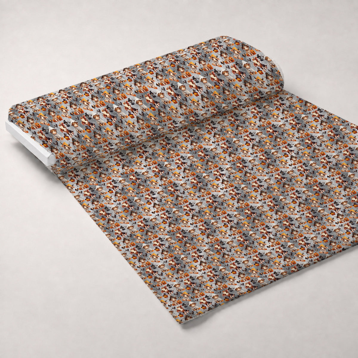 Spooky Moo Crew Pattern 1 Minky Fabric — plush minky unrolled bolt preview (mv-minky-v1:bolt)