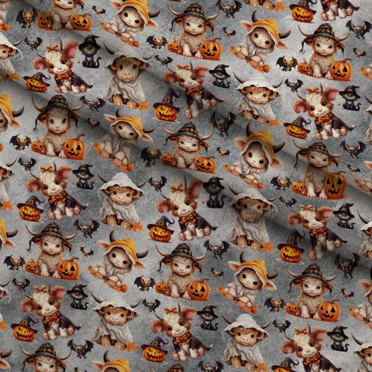 Spooky Moo Crew Pattern 1 Minky Fabric — plush minky folded close-up preview (mv-minky-v1:lying)