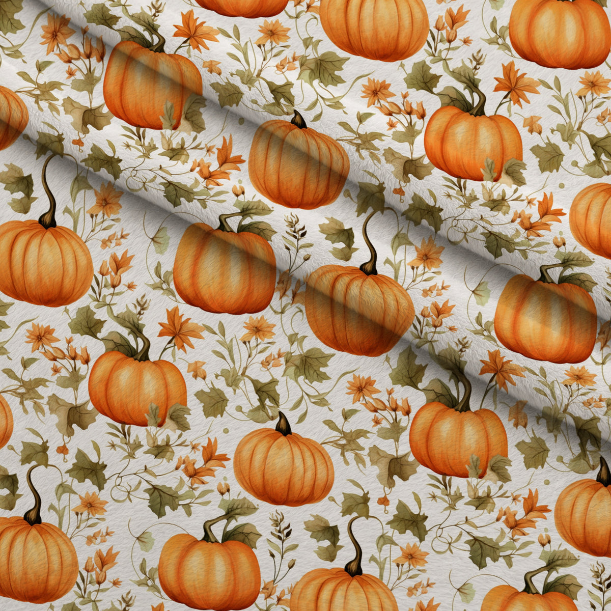 Spooky Pumpkin Patch Pattern 2 Minky Fabric — plush minky folded close-up preview (mv-minky-v1:lying)