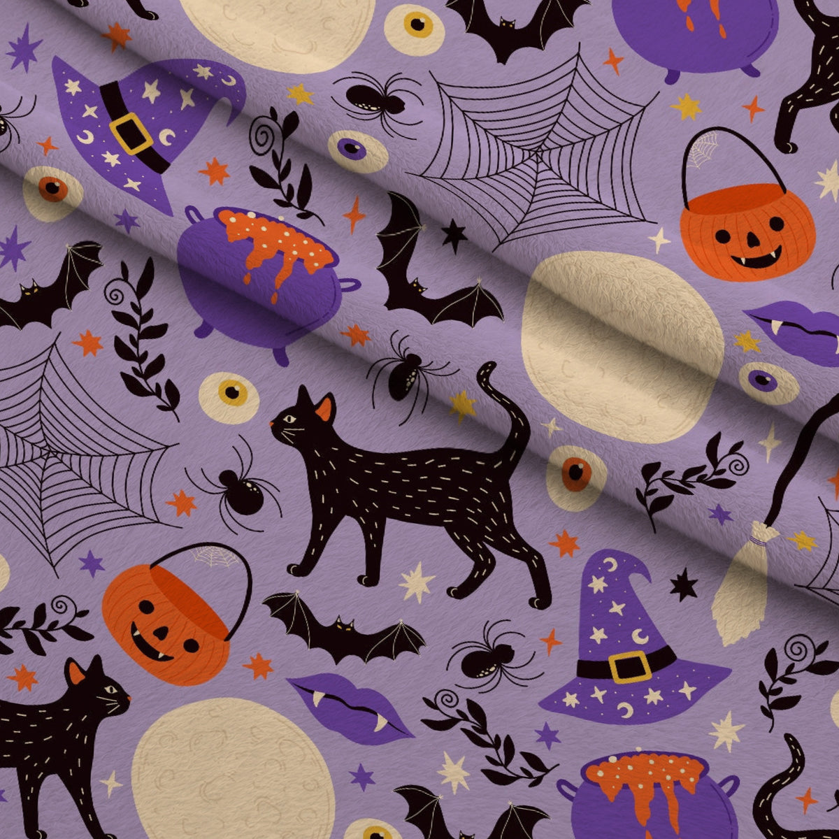 Spooky Sweets Pattern 4 Minky Fabric — plush minky folded close-up preview (mv-minky-v1:lying)