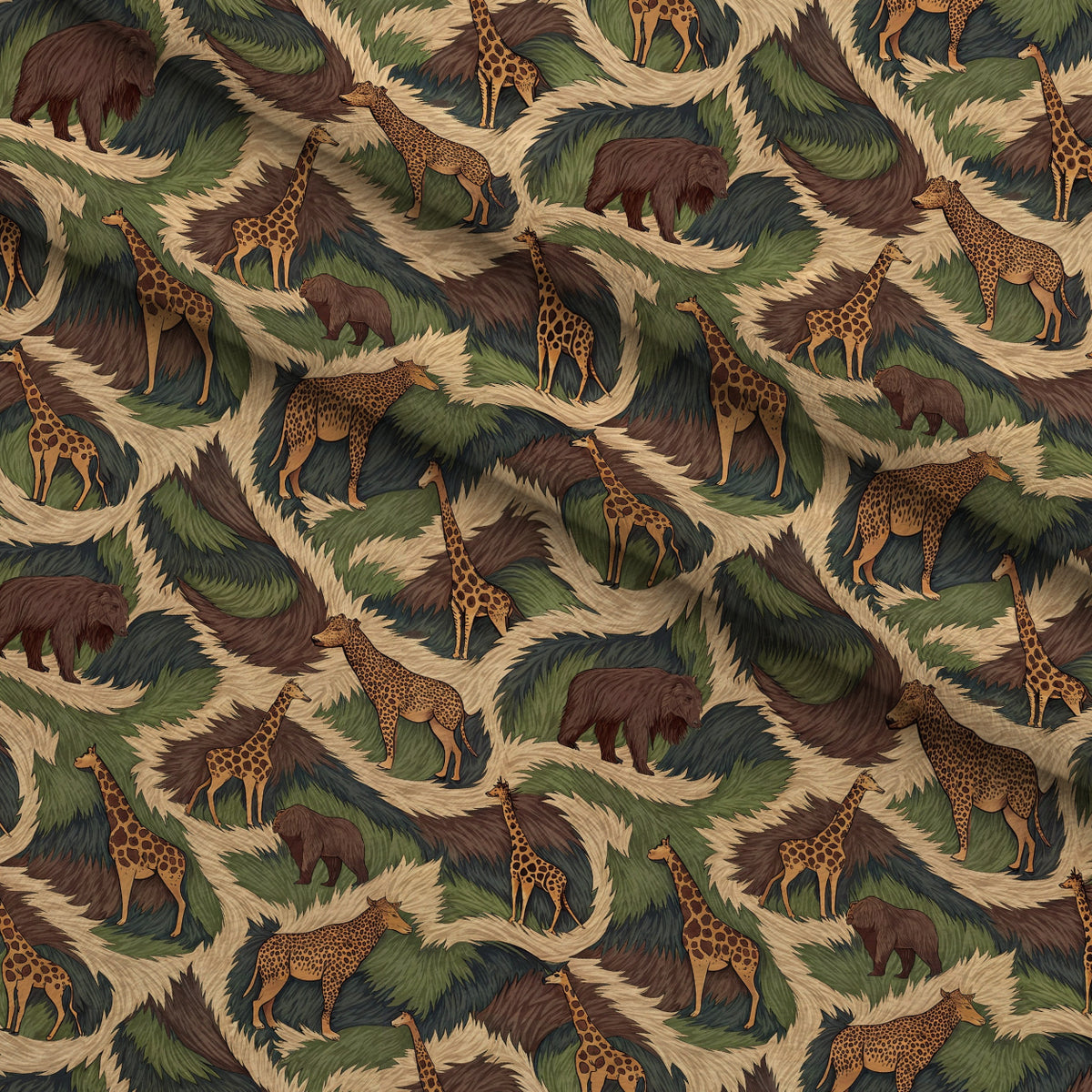 Spotted Savanna Pattern 2 Minky Fabric — plush minky folded close-up preview (mv-minky-v1:lying)
