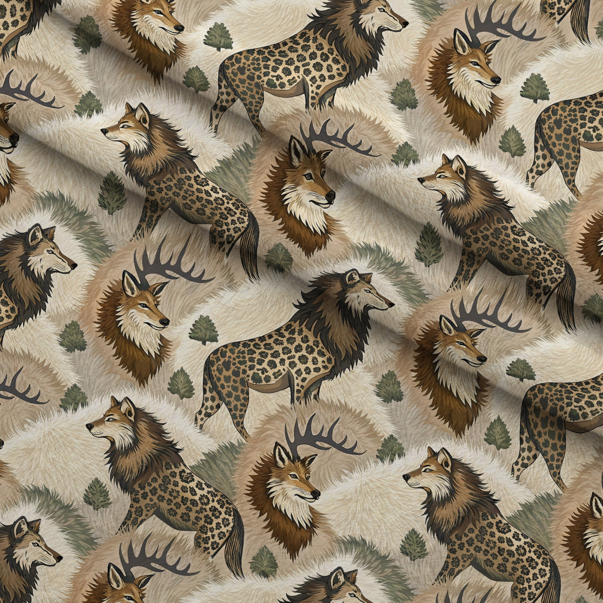 Spotted Savanna Pattern 5 Minky Fabric — plush minky folded close-up preview (mv-minky-v1:lying)