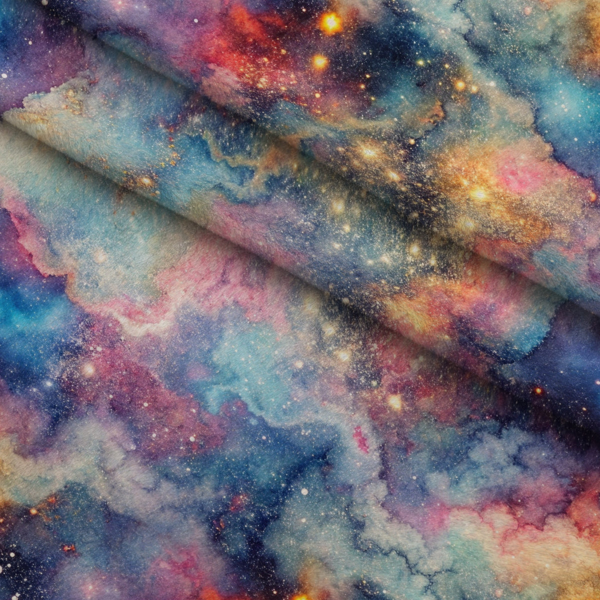 Stardust Nebula Pattern 2 Minky Fabric — plush minky folded close-up preview (mv-minky-v1:lying)