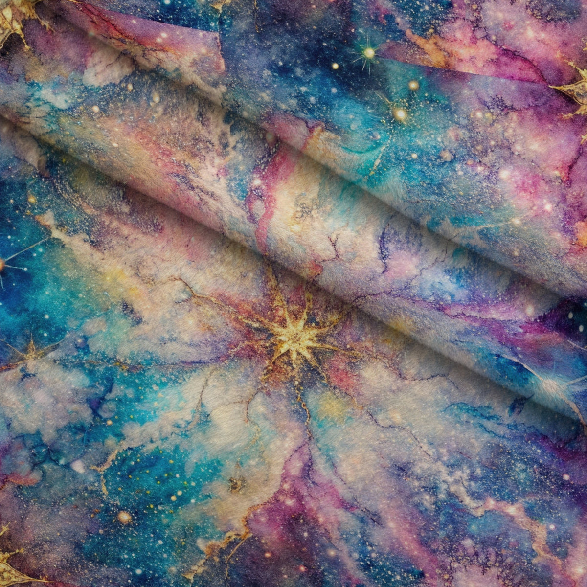Stardust Nebula Pattern 5 Minky Fabric — plush minky folded close-up preview (mv-minky-v1:lying)