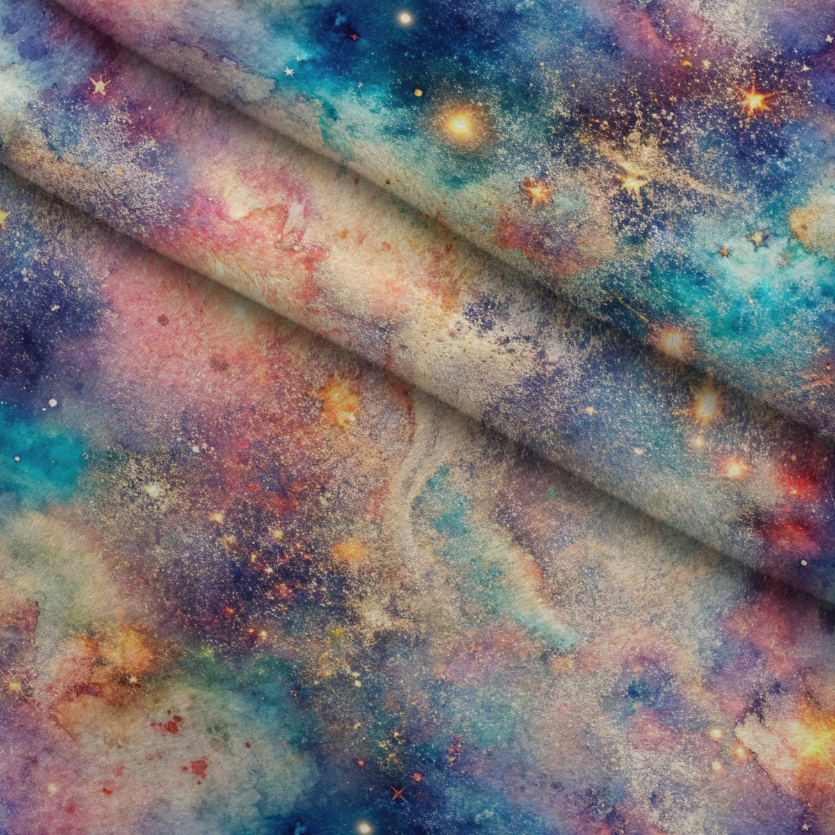 Stardust Nebula Pattern 6 Minky Fabric — plush minky folded close-up preview (mv-minky-v1:lying)