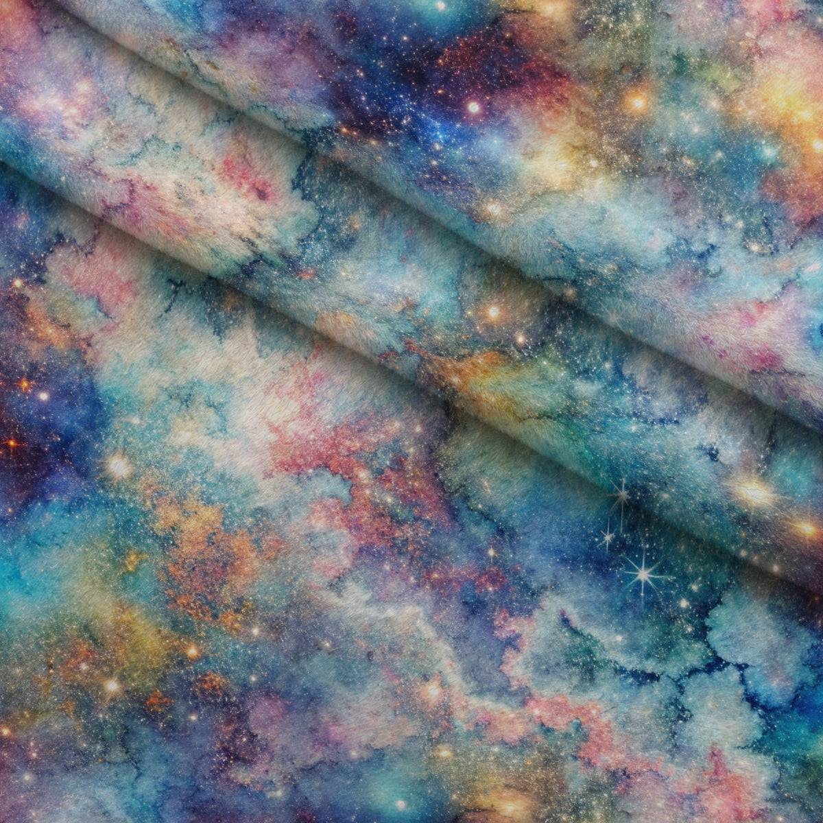 Stardust Nebula Pattern 7 Minky Fabric — plush minky folded close-up preview (mv-minky-v1:lying)