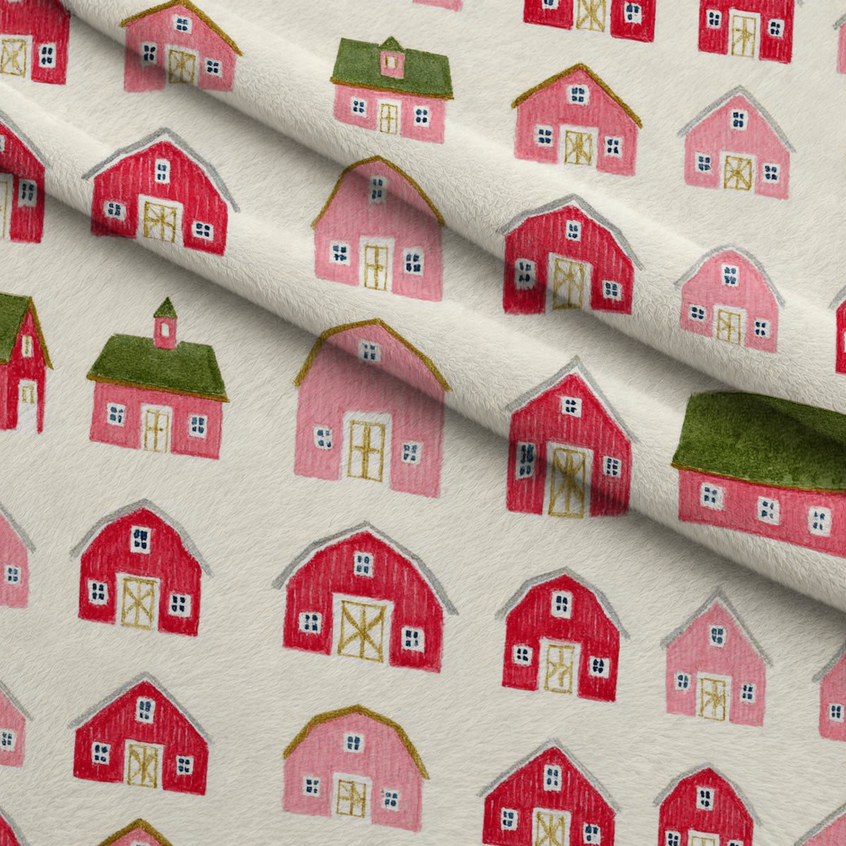 Strawberry Farmstead Pattern 1 Minky Fabric — plush minky folded close-up preview (mv-minky-v1:lying)