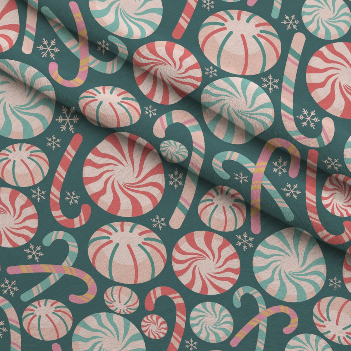 Sugarplum Holiday Pattern 7 Minky Fabric — plush minky folded close-up preview (mv-minky-v1:lying)