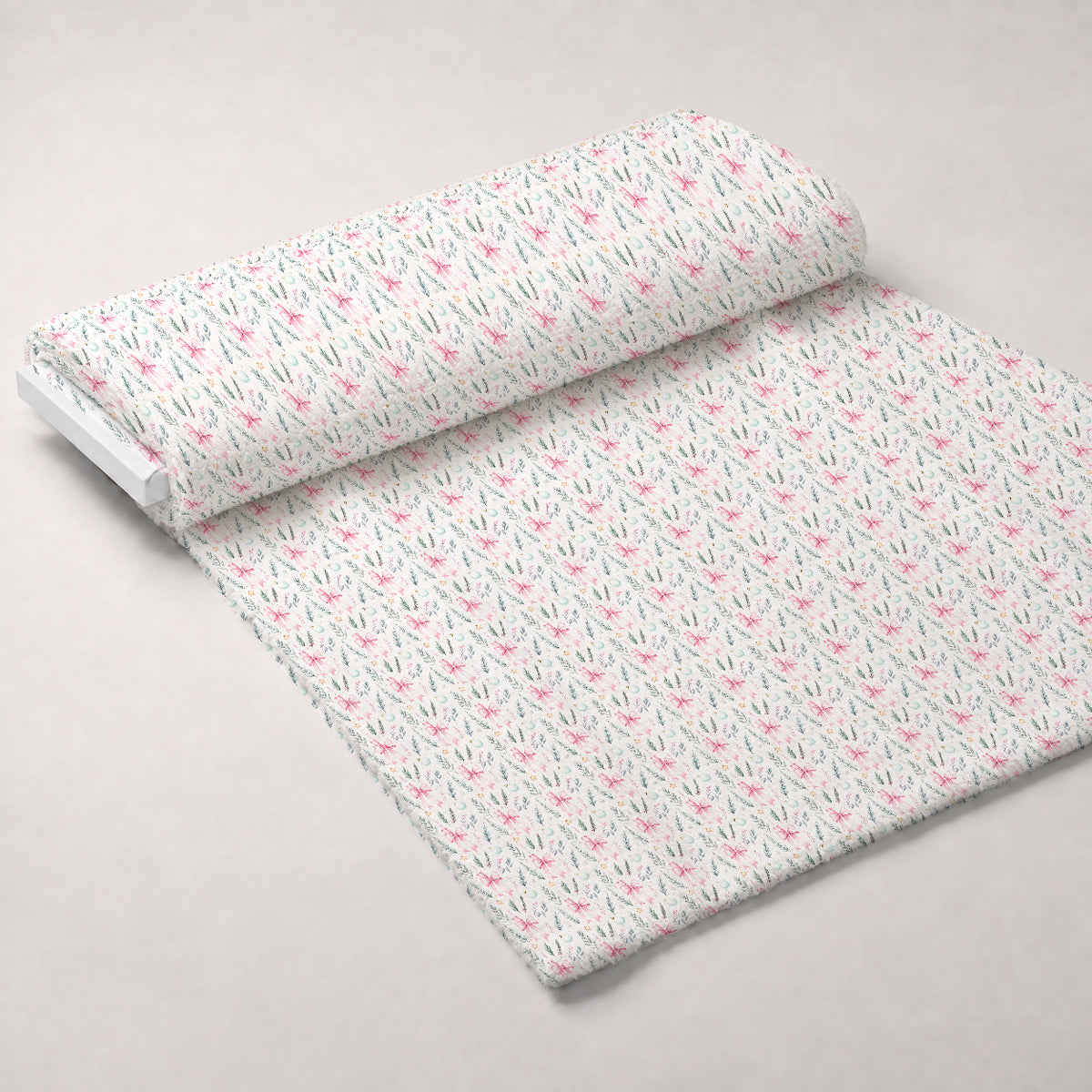 Sugarplum Winter Whimsy Pattern 10 Minky Fabric — plush minky unrolled bolt preview (mv-minky-v1:bolt)