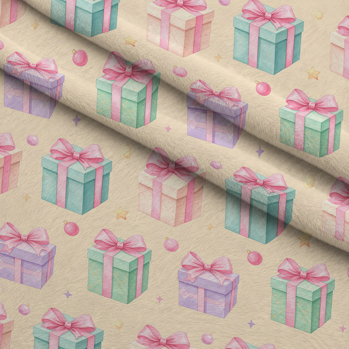 Sugarplum Winter Whimsy Pattern 4 Minky Fabric — plush minky folded close-up preview (mv-minky-v1:lying)