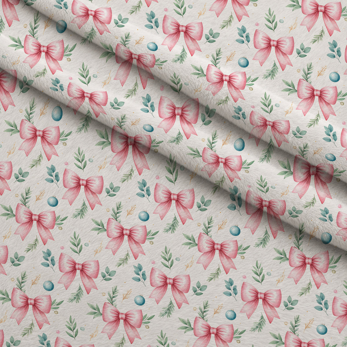Sugarplum Winter Whimsy Pattern 6 Minky Fabric — plush minky folded close-up preview (mv-minky-v1:lying)