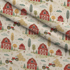Sunflower Barn Meadow Pattern 10 Minky Fabric — plush minky folded close-up preview (mv-minky-v1:lying)