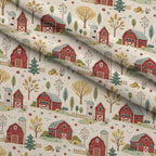 Sunflower Barn Meadow Pattern 13 Minky Fabric — plush minky folded close-up preview (mv-minky-v1:lying)