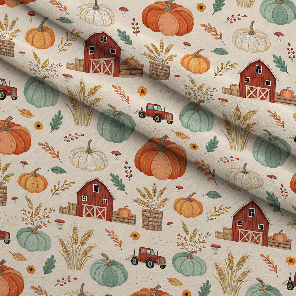 Sunflower Barn Meadow Pattern 3 Minky Fabric — plush minky folded close-up preview (mv-minky-v1:lying)