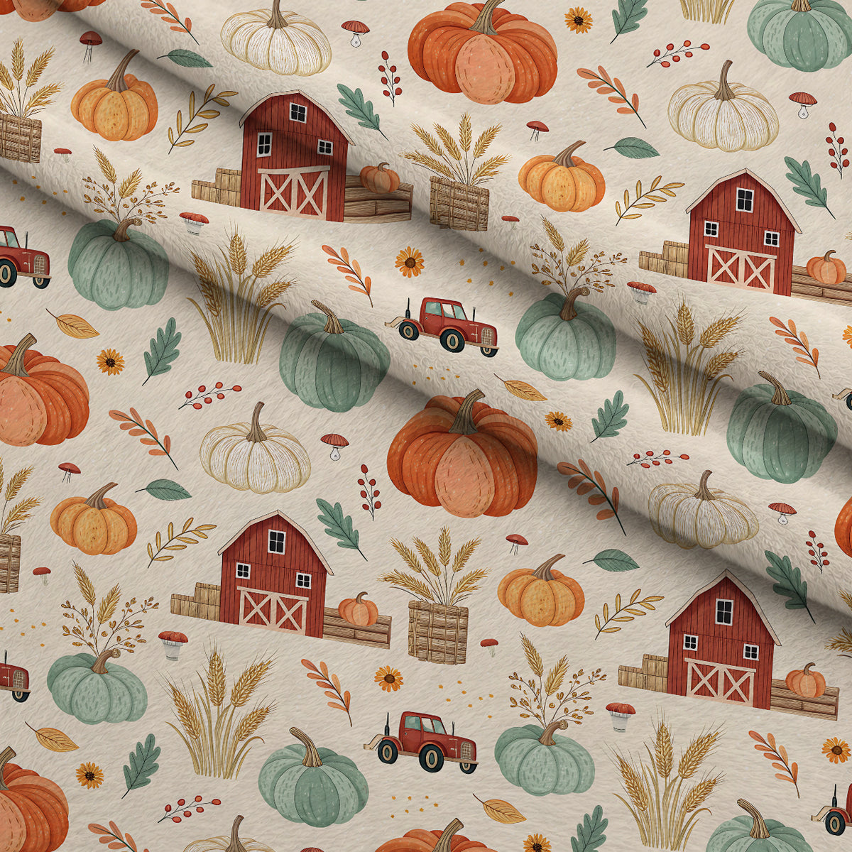 Sunflower Barn Meadow Pattern 3 Minky Fabric — plush minky folded close-up preview (mv-minky-v1:lying)