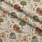 Sunflower Barn Meadow Pattern 8 Minky Fabric — plush minky folded close-up preview (mv-minky-v1:lying)