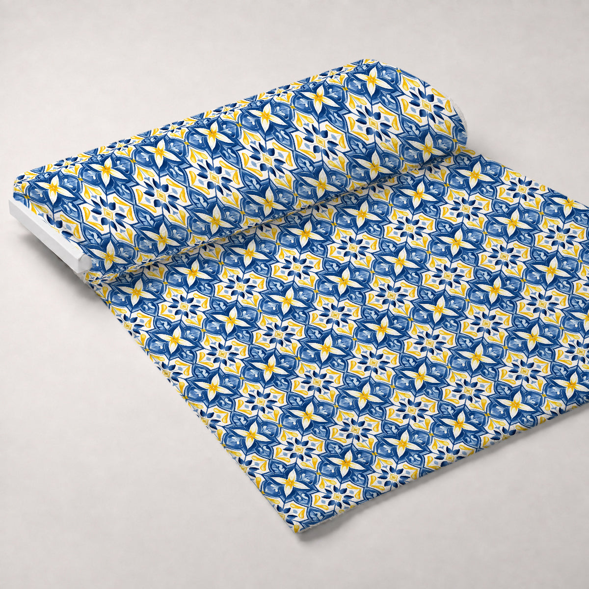Sunlit Azulejo Pattern 20 Minky Fabric — plush minky unrolled bolt preview (mv-minky-v1:bolt)