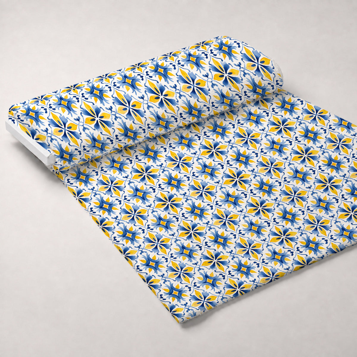 Sunlit Azulejo Pattern 28 Minky Fabric — plush minky unrolled bolt preview (mv-minky-v1:bolt)