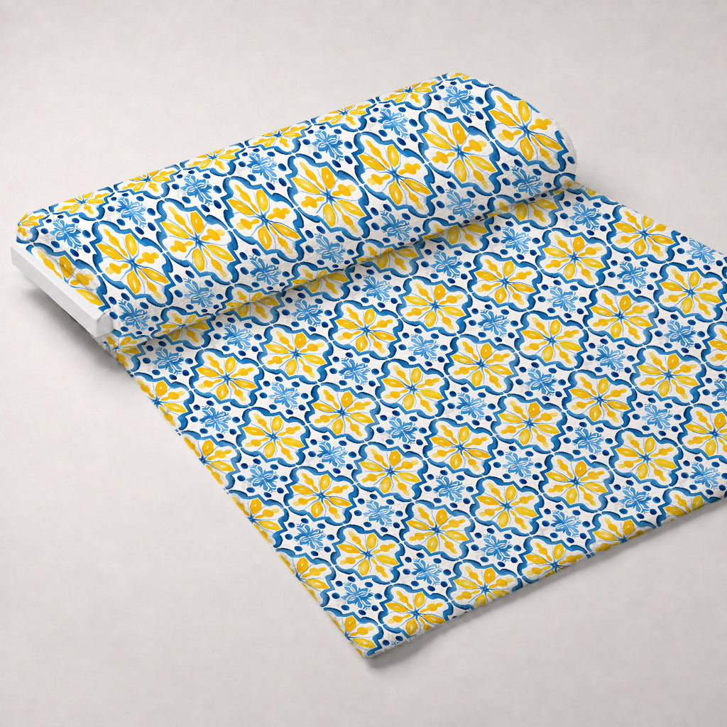 Sunlit Azulejo Pattern 36 Minky Fabric — plush minky unrolled bolt preview (mv-minky-v1:bolt)