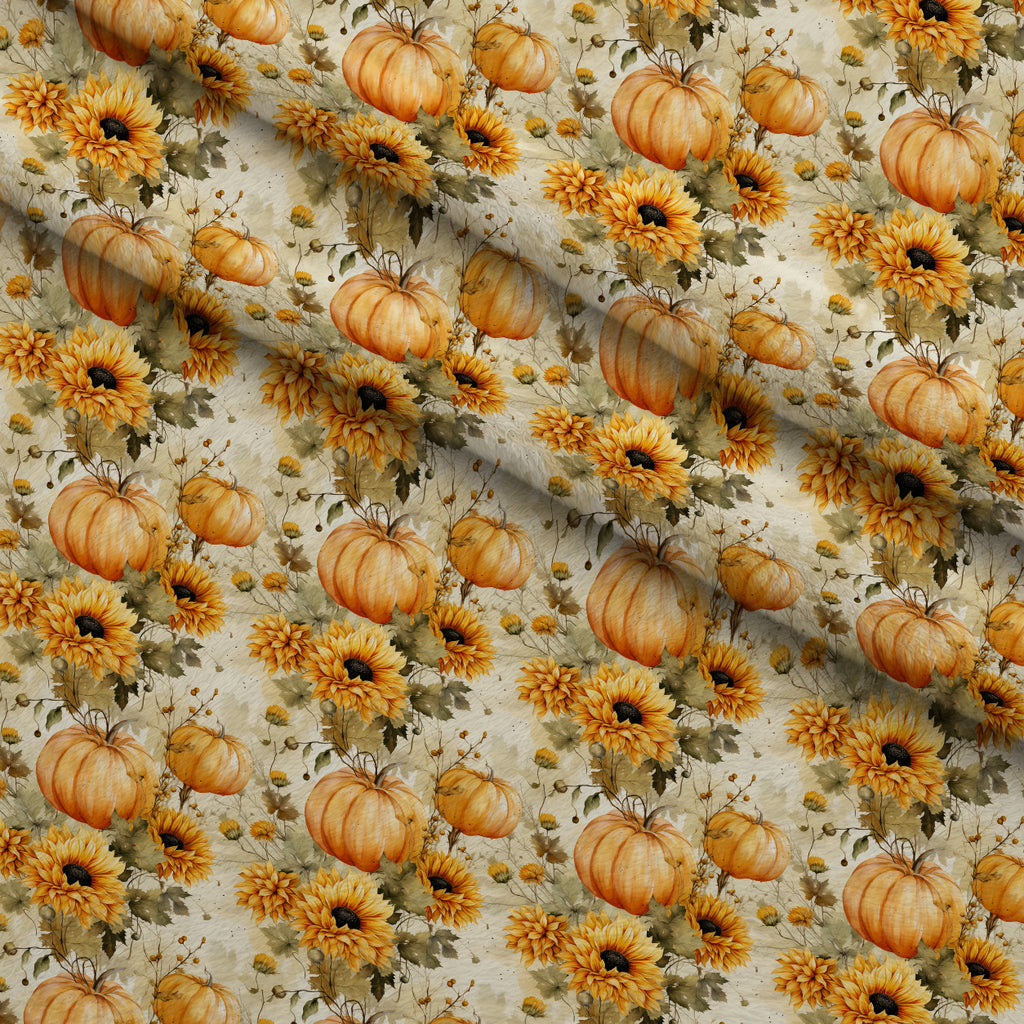 Sunlit Harvest Blooms Pattern 3 Minky Fabric — plush minky folded close-up preview (mv-minky-v1:lying)