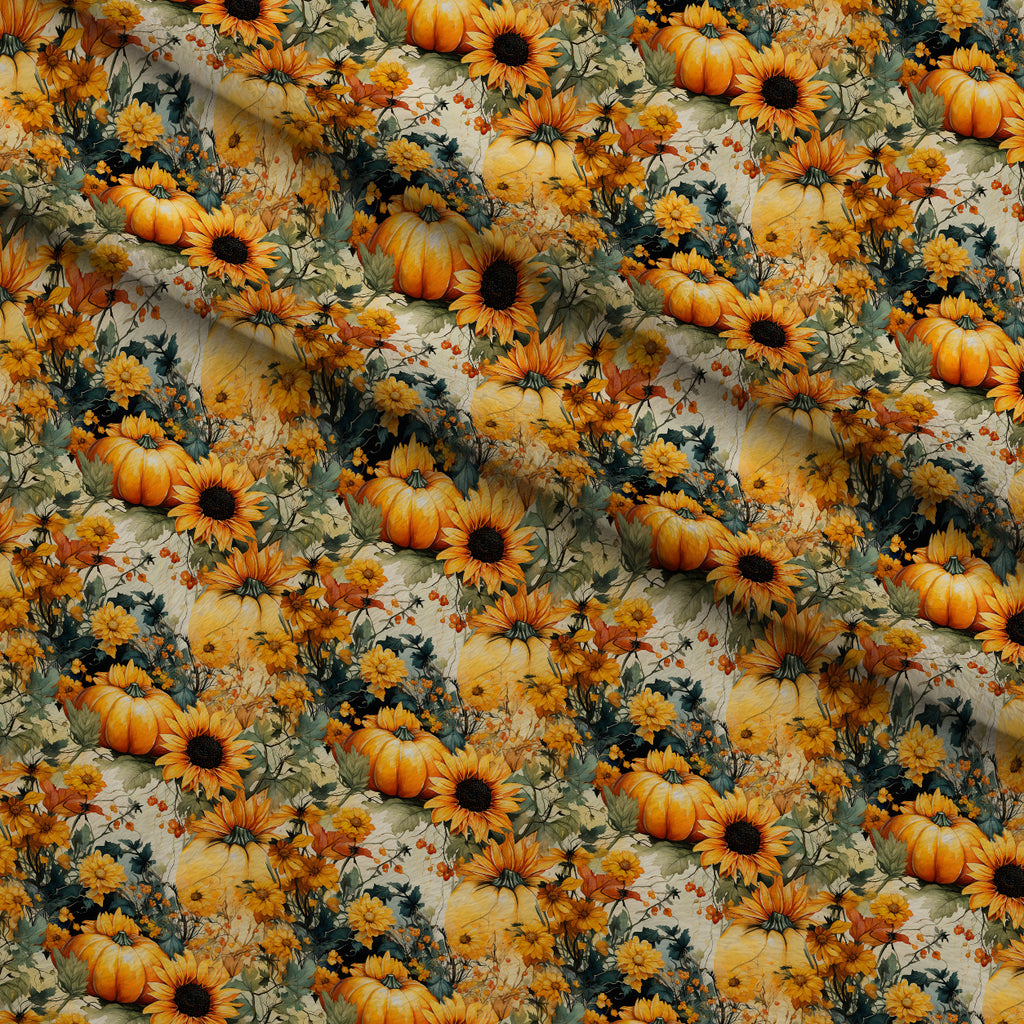 Sunlit Harvest Blooms Pattern 8 Minky Fabric — plush minky folded close-up preview (mv-minky-v1:lying)