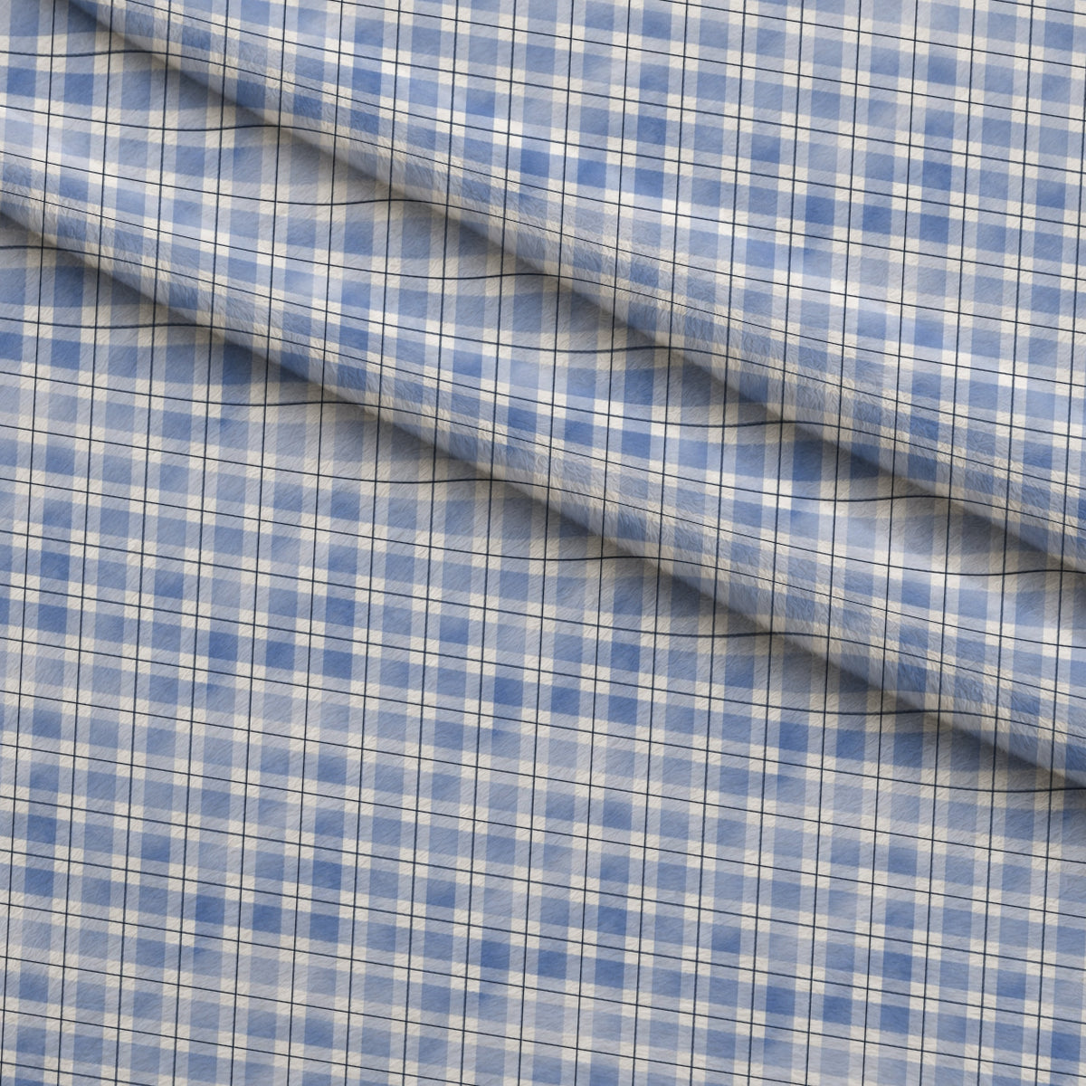 Sunwashed Tartan Pattern 25 Minky Fabric — plush minky folded close-up preview (mv-minky-v1:lying)