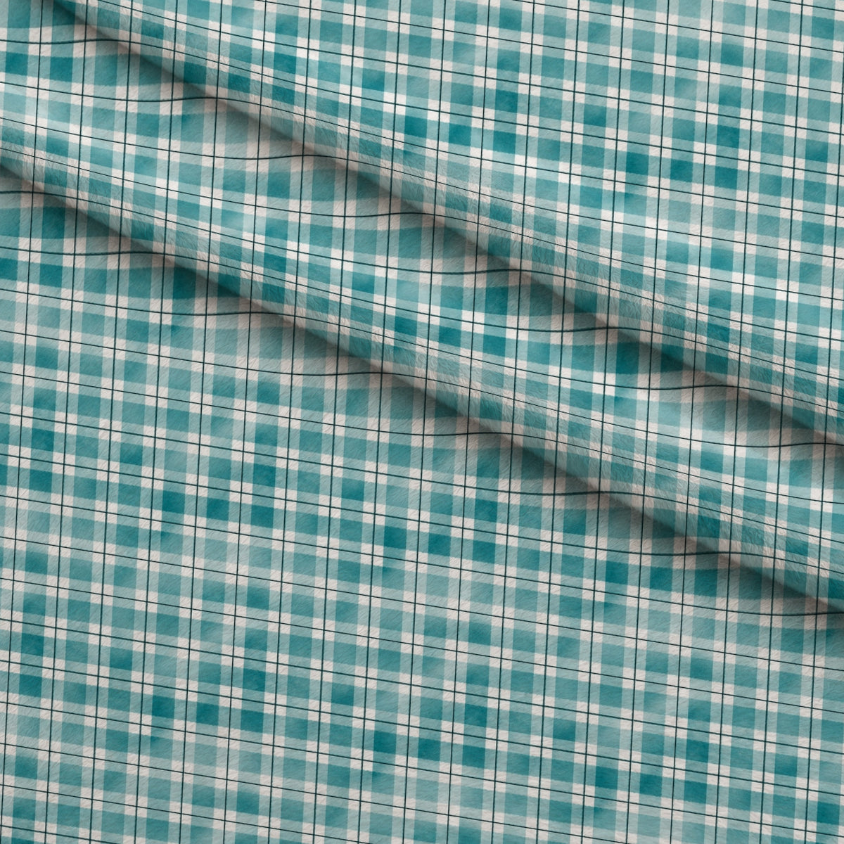 Sunwashed Tartan Pattern 32 Minky Fabric — plush minky folded close-up preview (mv-minky-v1:lying)