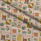 Sweet Clover Bears Pattern 1 Minky Fabric — plush minky folded close-up preview (mv-minky-v1:lying)