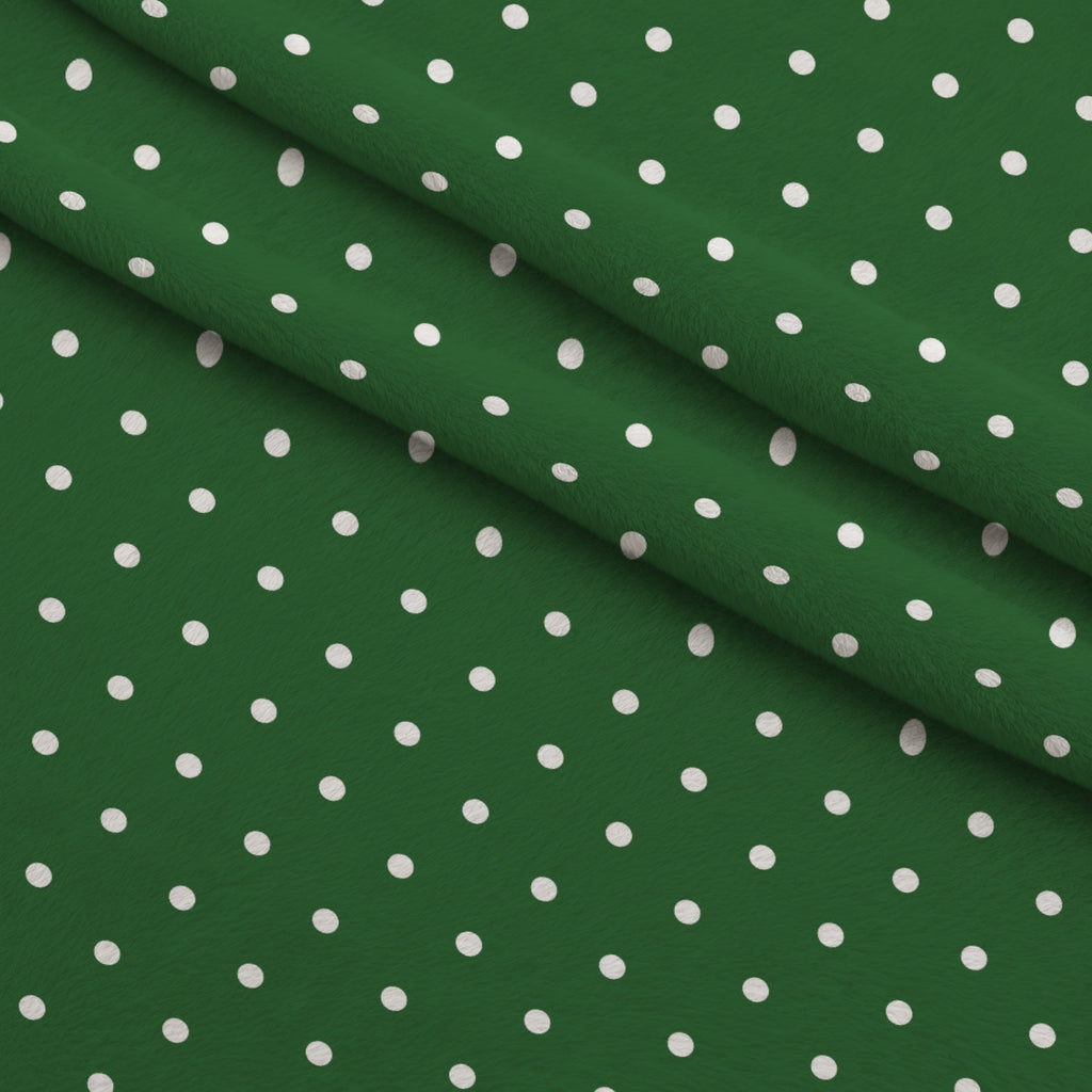Sweet Strawberries Green Polka Dots Minky Fabric — plush minky folded close-up preview (mv-minky-v1:lying)