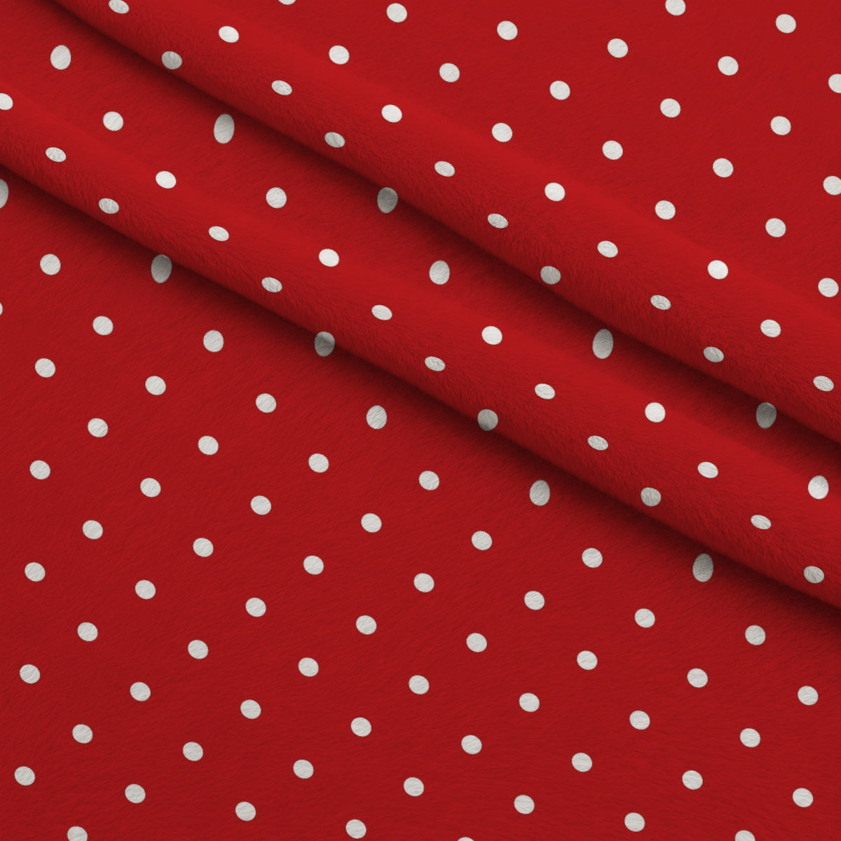 Sweet Strawberries Red Polka Dots Minky Fabric — plush minky folded close-up preview (mv-minky-v1:lying)