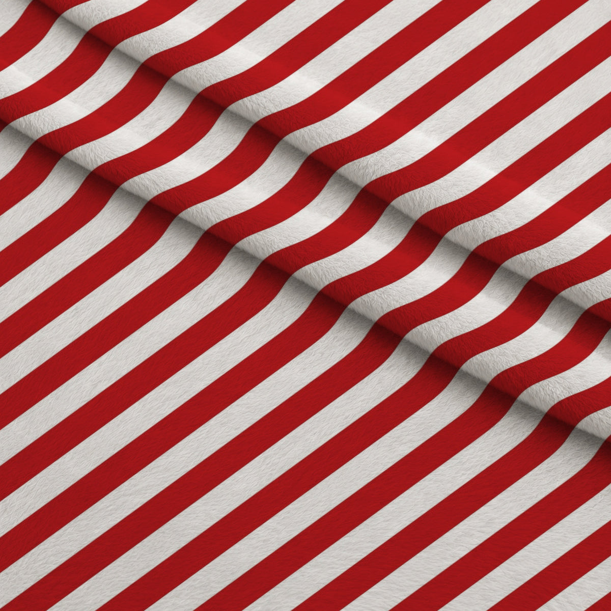 Sweet Strawberry Red Diagonal Stripes Minky Fabric — plush minky folded close-up preview (mv-minky-v1:lying)
